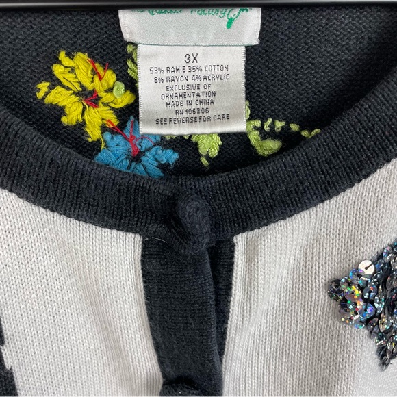 Vintage Quacker Factory Knit Sweater Size 3X Cow Farm Theme Cottagecore Grandma - Picture 4 of 11